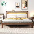 Cama de madera maciza con carga USB Cama de madera